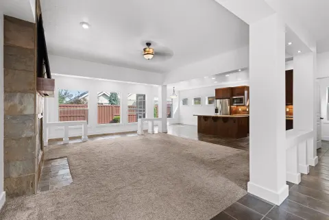 Family room opening onto the kitchen