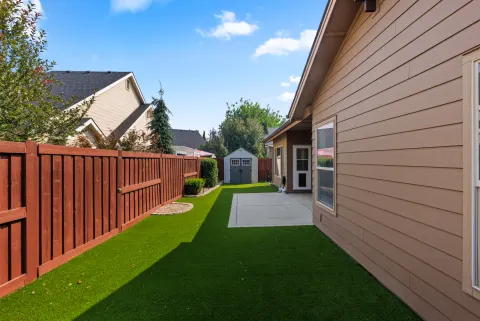Side garden and the garden shed