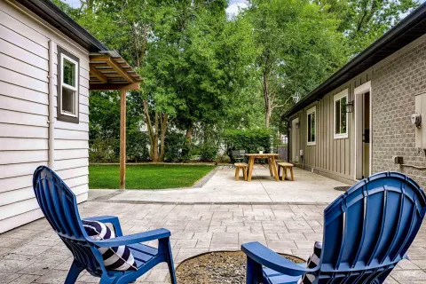Fire pit off the patio